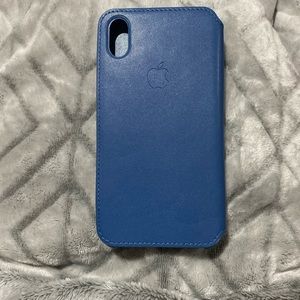 Blue Leather apple case for iPhone XS Max